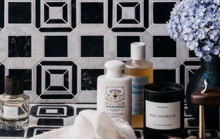 channel carrara marquina marble mosaic