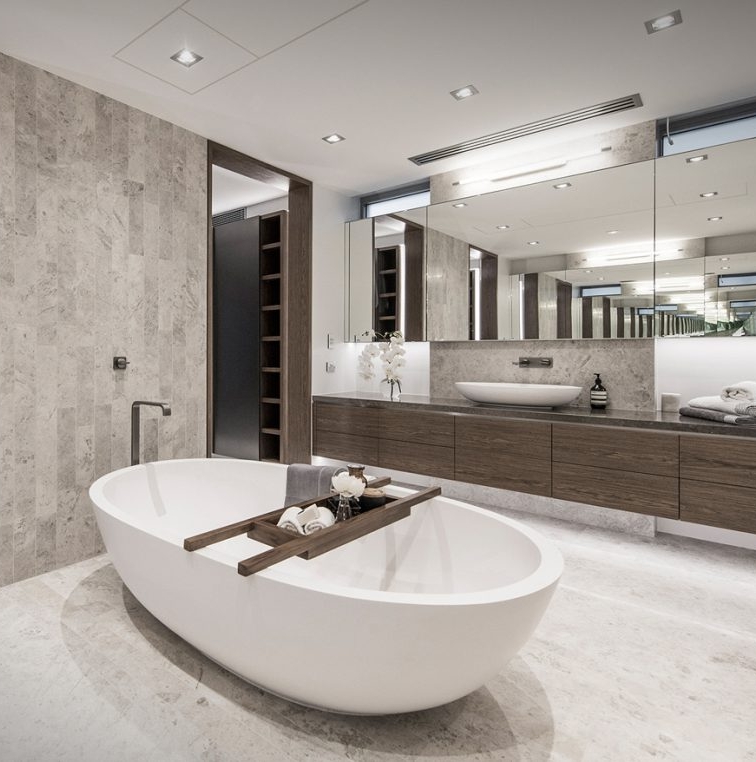 limestone bathroom